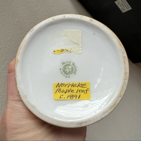 Vintage Antique Noritake Nippon Hand Painted Gold Candlestick Small Flower Vase - Picture 13 of 17